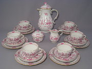 Meissen Kaffeeservice für 6 Personen indisch rot reich Meissen Kaffeeservice für 6 Personen indisch rot reich
