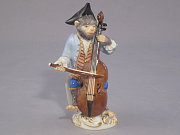 Meissen Figur Affenkapelle Bassgeiger Meissen Figur Affenkapelle Bassgeiger