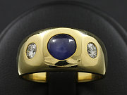 Sternsaphir-Brillantring ca. 2,60ct