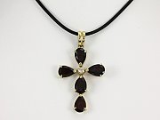 Kreuzanh�nger mit Brillant und Granat ca. 8,60ct