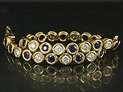 Brillant-Safir-Tennisarmband ca. 6,40ct