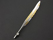 Platin-Brillant-Brosche -Blatt-