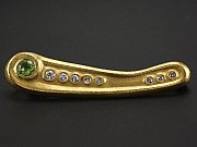 Diamant-Peridot-Brosche