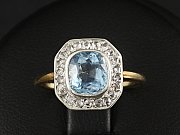Alter Aquamarin-Diamant Ring