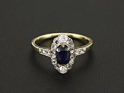 Safir-Diamantring um 1900