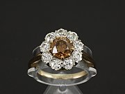 Alter Platinring mit braunem Altschliff-Diamant