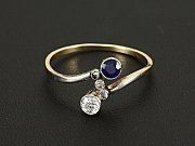 Diamant-Safirring um 1920