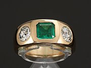 Alter Diamant-Smaragdring