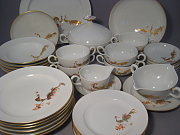 Meissen Speiseservice fr 6 Personen Prachtvogel in Rot und Gold