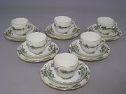 Meissen Set 6 Mokkatassen / Espressotassen mit Gebckteller