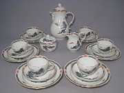 Meissen Kaffeeservice fr 6 Personen Ming Drache schwarz