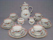 Meissen hochwertiges Kaffeeservice für 6 Personen Chinesische Blumen- und Hahnmalerei Meissen hochwertiges Kaffeeservice für 6 Personen Chinesische Blumen- und Hahnmalerei