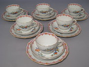 Meissen Set 6 hochwertige Kaffeegedecke Chinesische Blumen- und Hahnmalerei Meissen Set 6 hochwertige Kaffeegedecke Chinesische Blumen- und Hahnmalerei