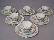 Meissen Set 6 Kaffeegedecke indisches Astmuster