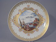 Meissen Wandschale 25 cm Seeprospektmalerei Meissen Wandschale 25 cm Seeprospektmalerei
