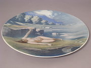 Meissen sehr seltene große Jugendstil-Bildplatte 34 cm Meissen sehr seltene große Jugendstil-Bildplatte 34 cm