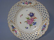 Meissen frher, groer Durchbruchteller 24 cm, Knaufzeit