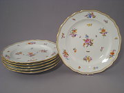 Meissen Set 6 Speiseteller 25 cm Knauf-Zeit