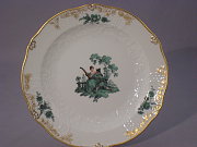 Meissen Zierteller Watteau-Malerei Biedermeier 18 cm