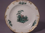 Meissen Zierteller Watteau-Malerei Biedermeier 18 cm