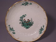 Meissen Beilagenschale rund Watteau-Malerei 26,5 cm