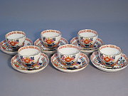 Set 6 Meissen Mokkatassen / Espressotassen mit Untertassen