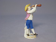 Meissen Figur Pariser Ausrufer: Bauer mit Oboe