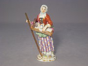 Meissen Figur Pariser Ausrufer: Frau mit Wiege