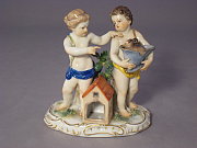 Meissen Figur Kinder mit Kaninchen