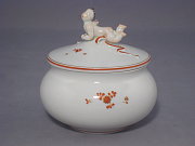 Meissen seltene Scheurich-Dose mit liegendem Putto Meissen seltene Scheurich-Dose mit liegendem Putto