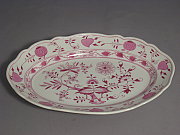 Meissen Platte oval (28,5 cm) rotes Zwiebelmuster