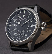 Fliegeruhr 42mm, schweizer ETA 6498 mit schmalen Genfer Streifen