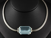 Aquamarin-Brillantcollier ca. 45,5ct