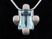 Aquamarin Brillant Collier ca. 64,26ct  mit DeGEB-Wertgutachten