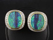 Wunderschner Ohrschmuck mit Boulderopal und Brillanten DeGEB-Wertgutachten