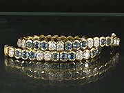 Aquamarin-Brillant-Tennisarmband ca. 11,90ct