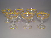 Set 6 Champagnerschalen / Sorbet Schalen St. Louis Massenet Gold