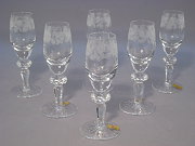 Set 6 Schnaps Kelche Meissener Bleikristall Weinlaub