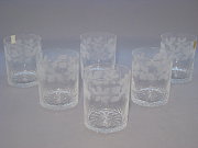 Set 6 Whiskybecher / Wasserglser Meissener Bleikristall Weinlaub